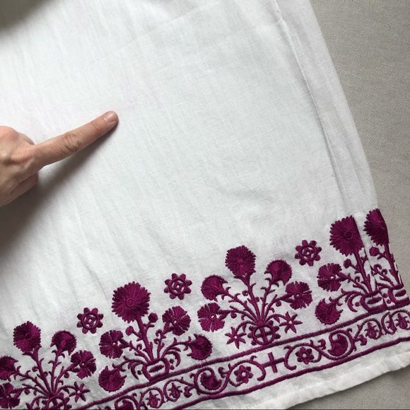 NWT Buggy NYC Cretan Silk Embroidered Cotton Linen Dress - Picture 10 of 10